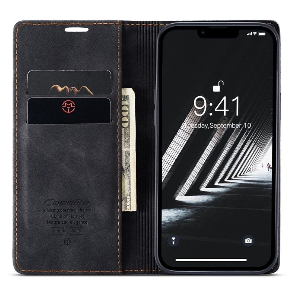 Étui portefeuille mince iPhone 14 Plus, Noir