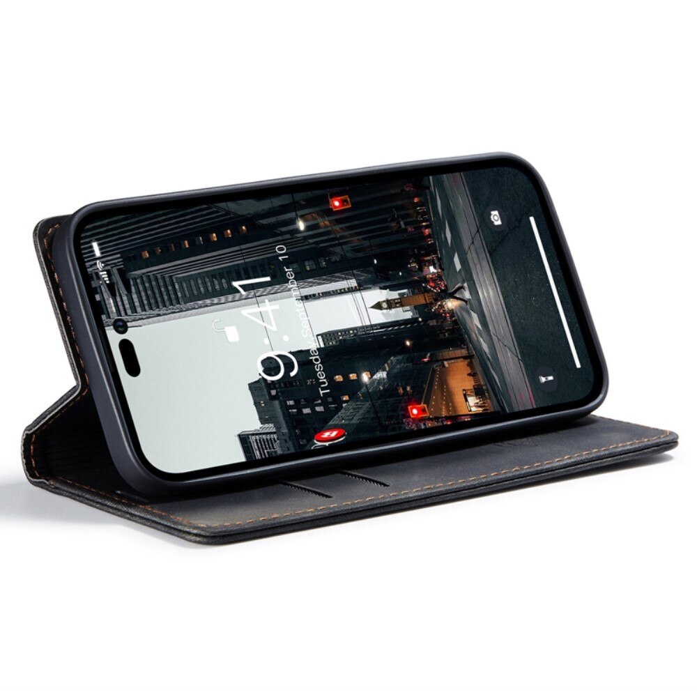 Étui portefeuille mince iPhone 14 Pro, Noir