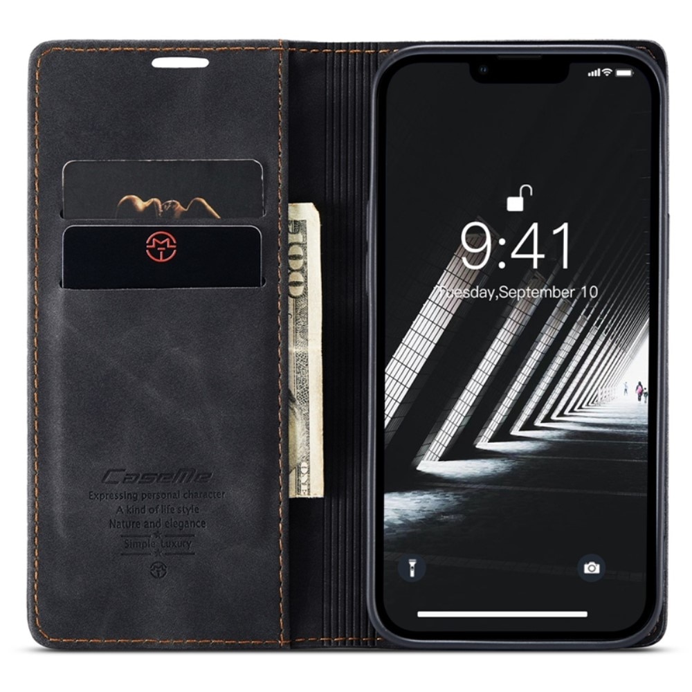 Étui portefeuille mince iPhone 14, Noir