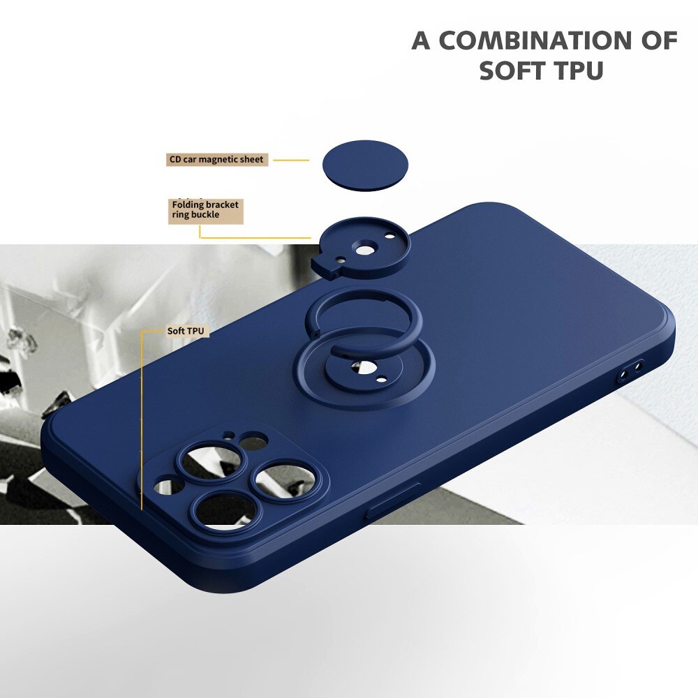 Coque rigides avec porte-bague iPhone 14 Pro Max Noir
