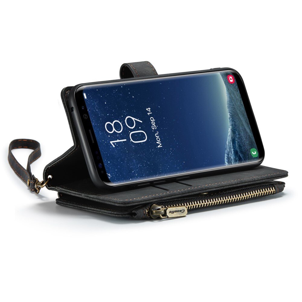 Étui portefeuille à glissière Samsung Galaxy S22, Noir