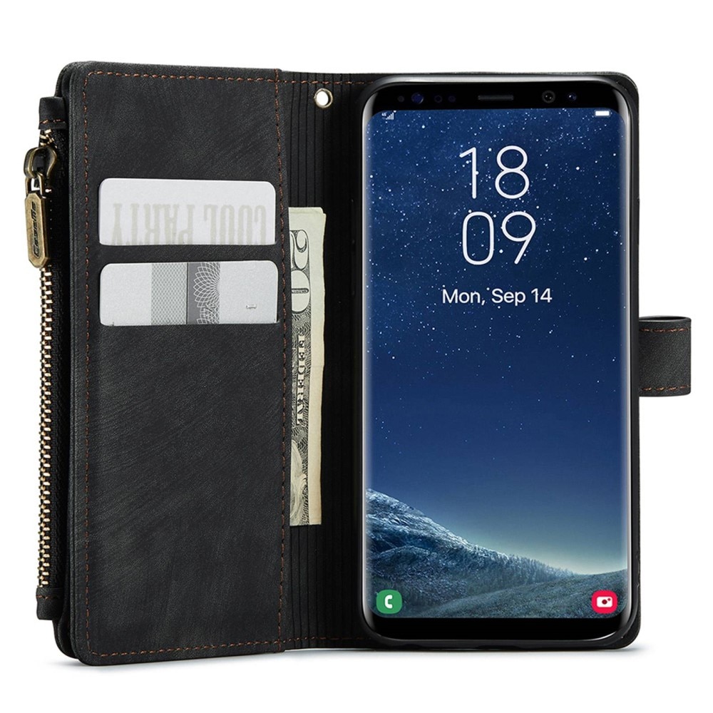 Étui portefeuille à glissière Samsung Galaxy S22, Noir