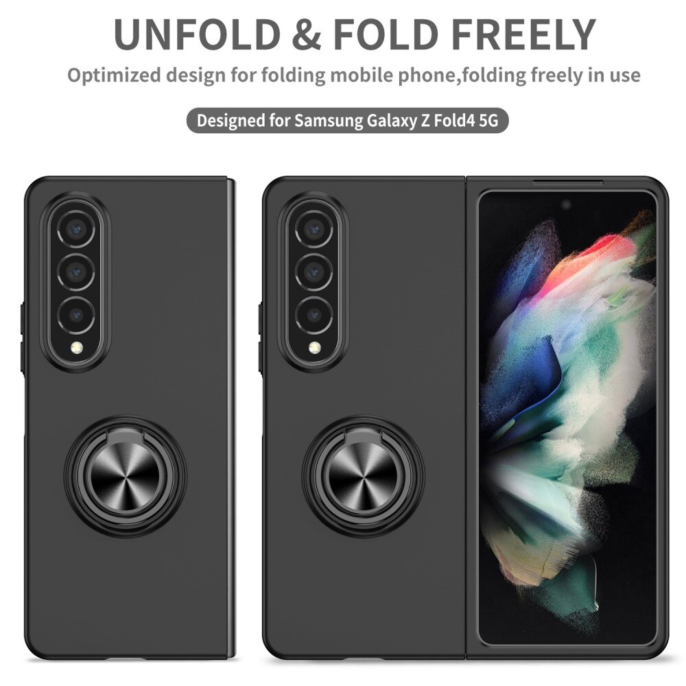 Coque magnétique avec porte-bague Samsung Galaxy Z Fold 4 Noir