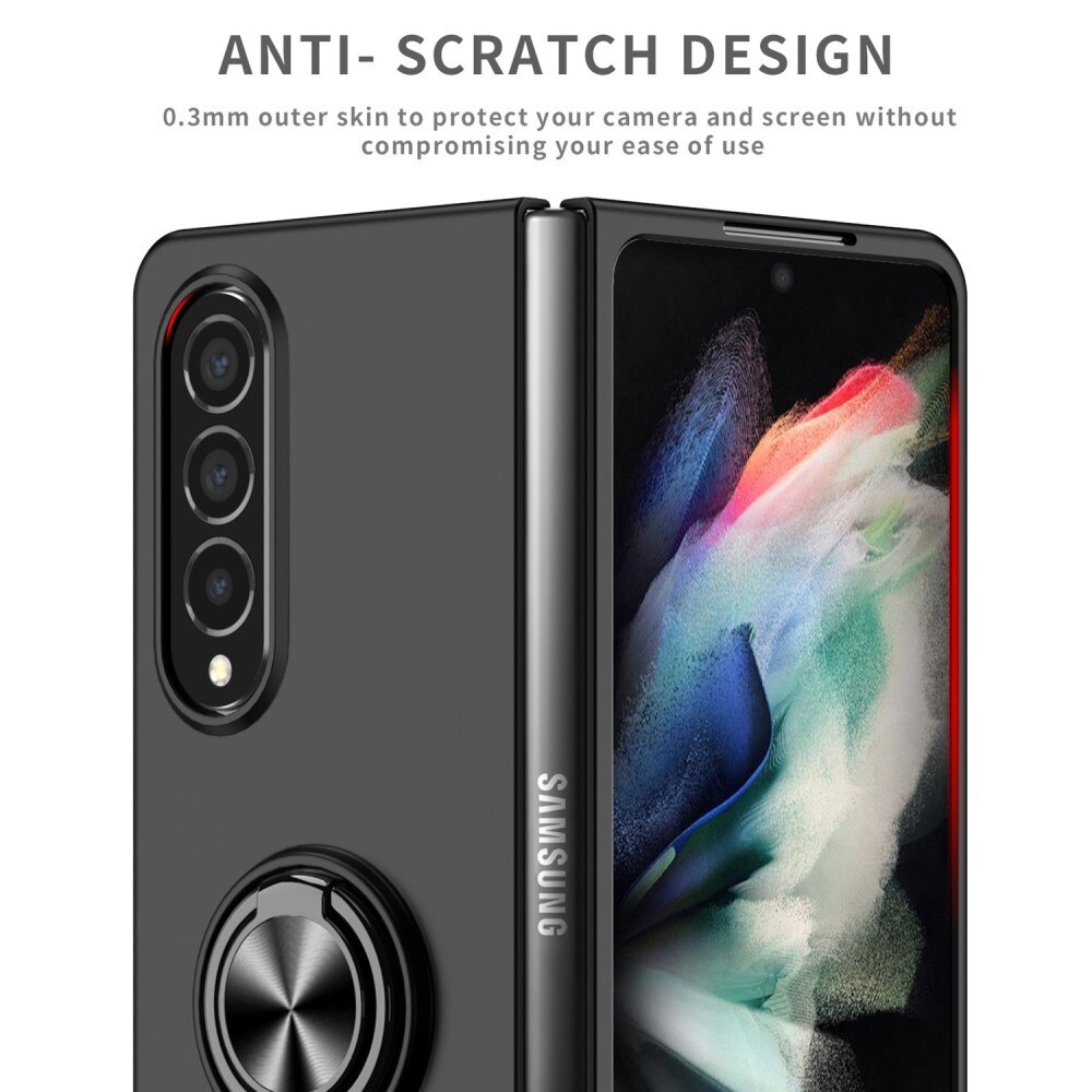 Coque magnétique avec porte-bague Samsung Galaxy Z Fold 4 Noir