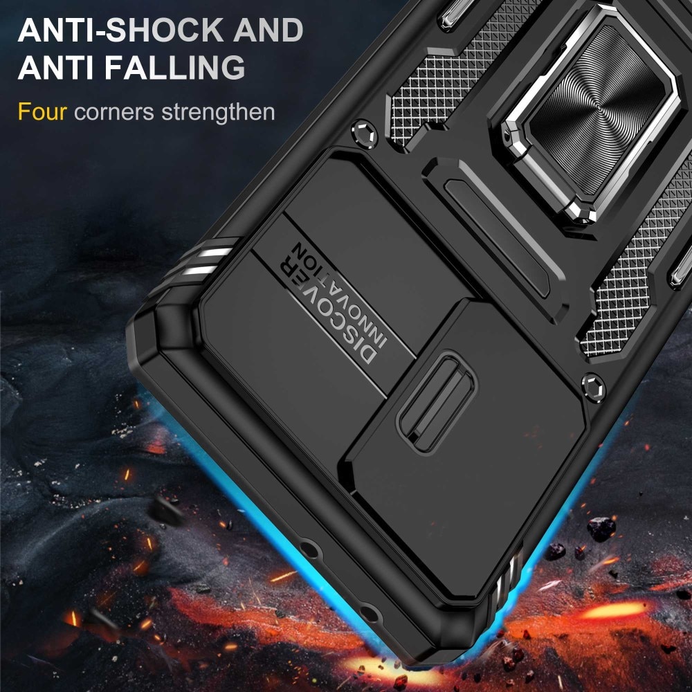 Coque Hybride Ring avec Protège Caméra Samsung Galaxy S21 Ultra, Noir