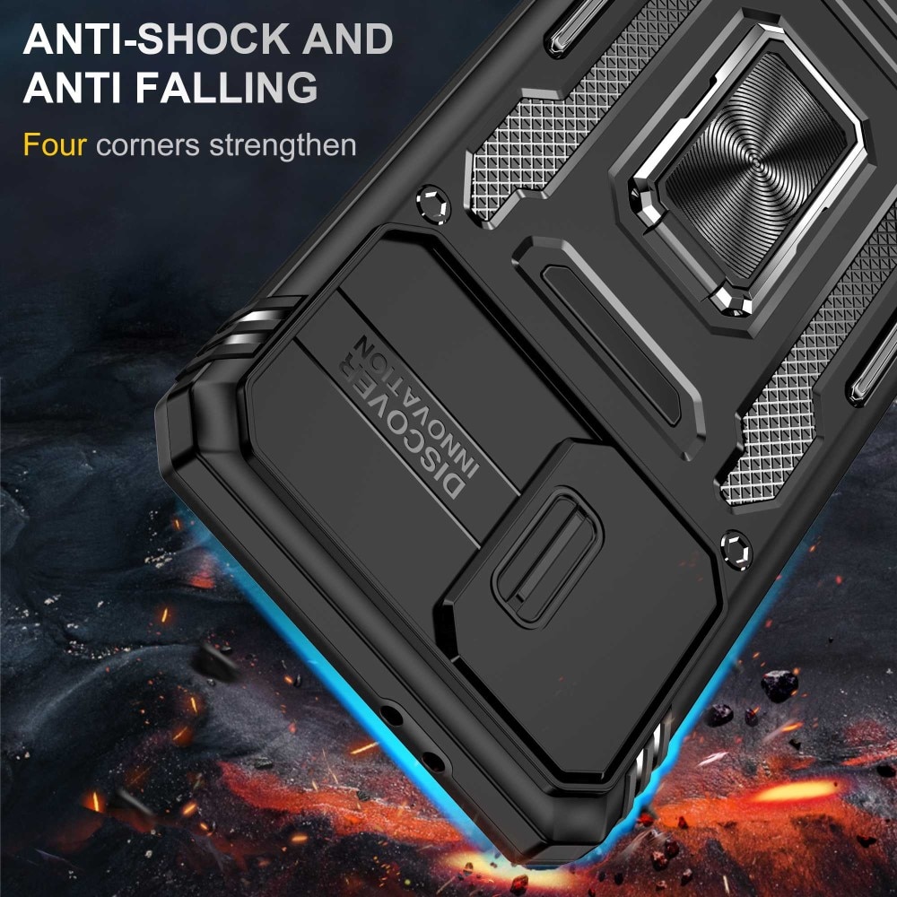 Coque Hybride Ring avec Protège Caméra Samsung Galaxy S21, Noir