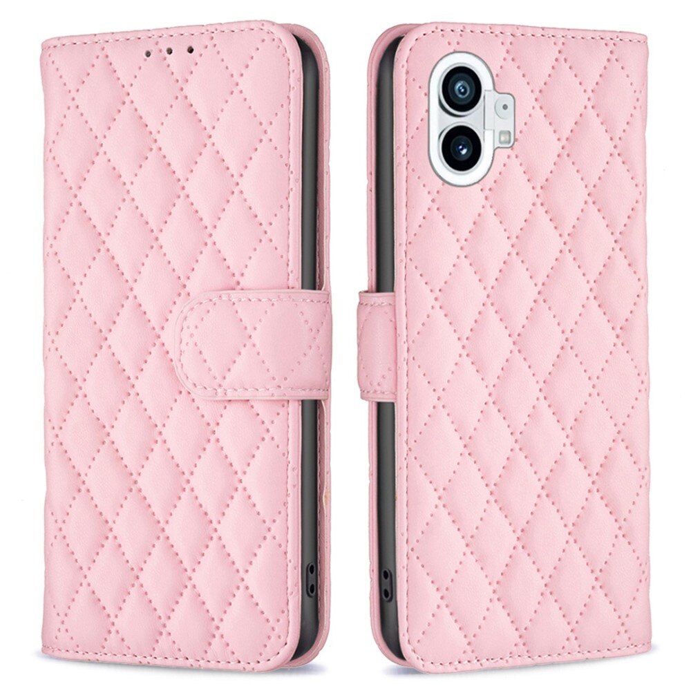 Coque portefeuille matelassé Nothing Phone 1 Rose