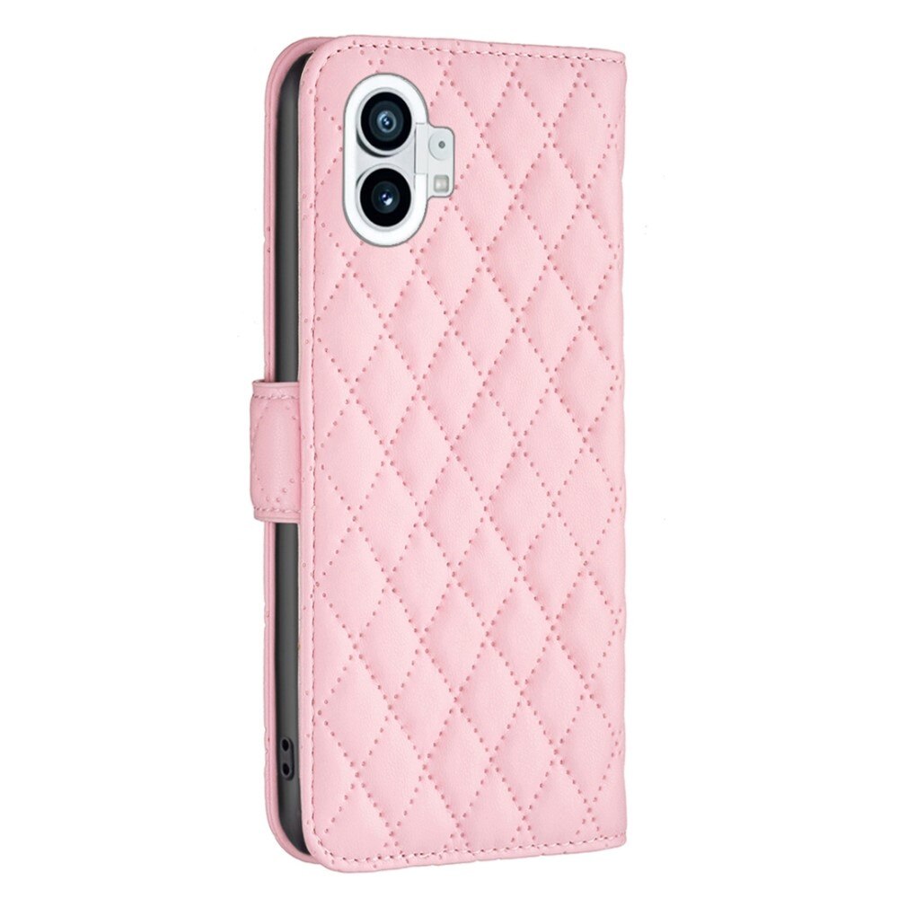 Coque portefeuille matelassé Nothing Phone 1 Rose