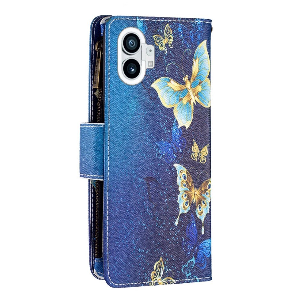 Coque Étui portefeuille Nothing Phone 1 Papillons bleus