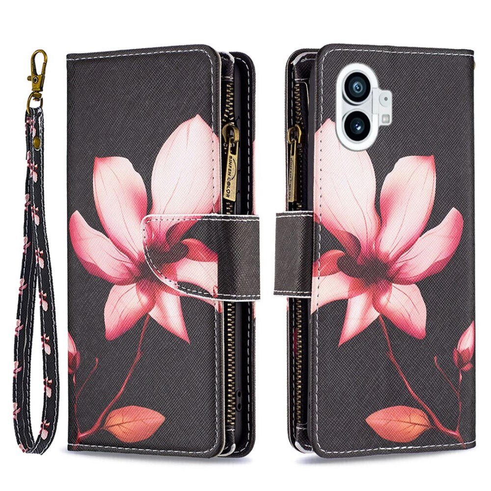 Coque Étui portefeuille Nothing Phone 1 Fleur rose