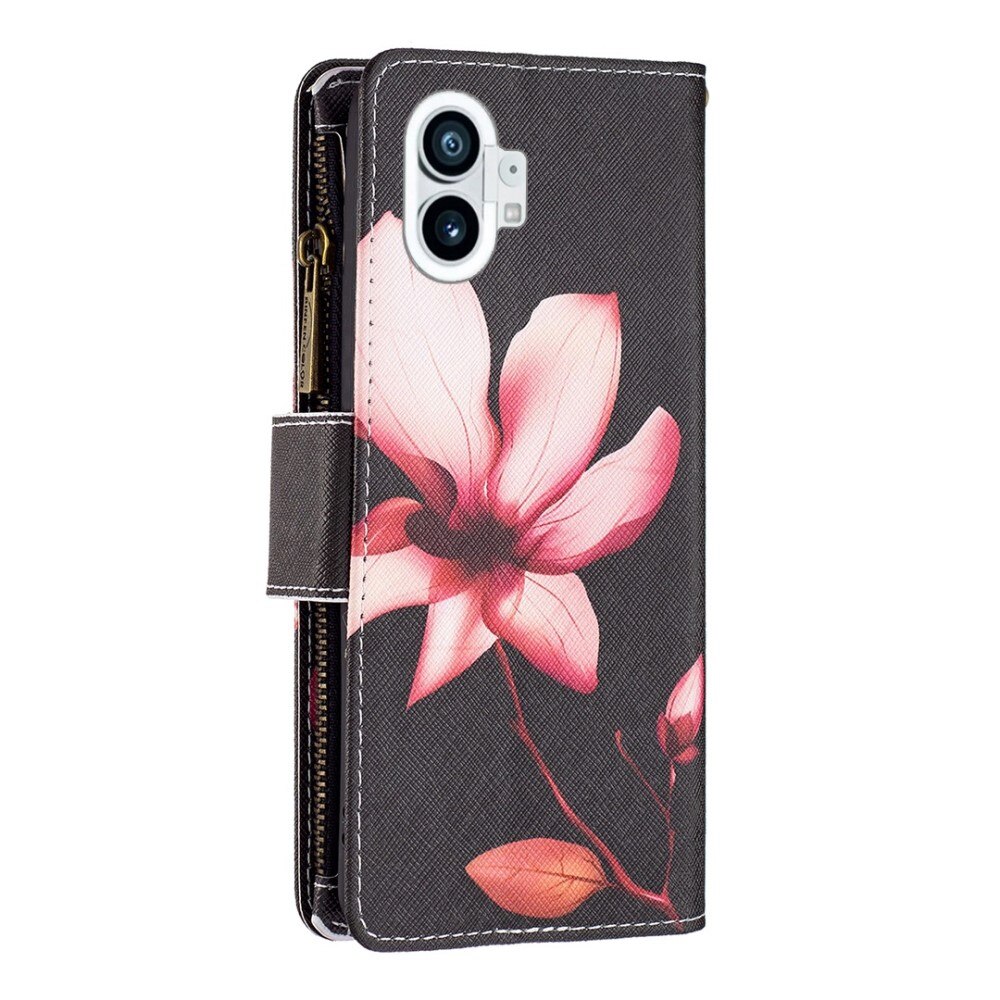 Coque Étui portefeuille Nothing Phone 1 Fleur rose