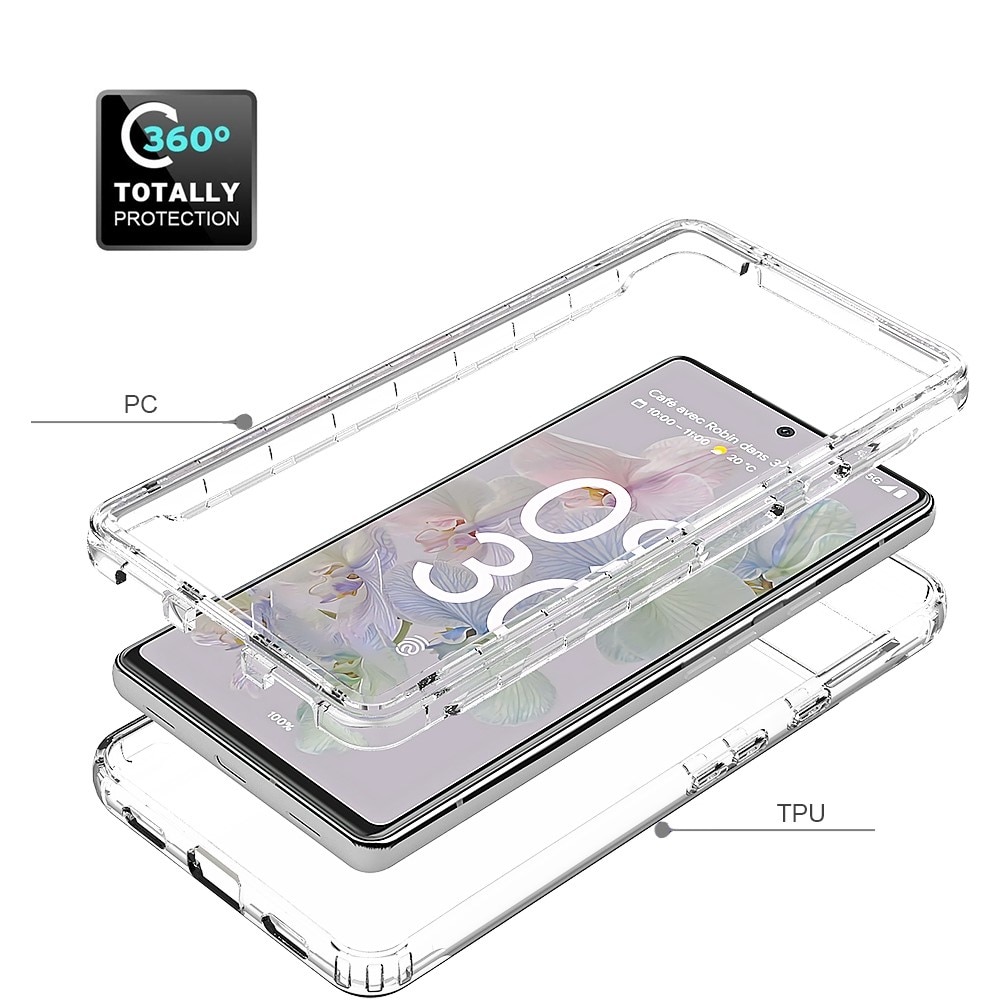 Coque de couverture complète Google Pixel 6a, transparent