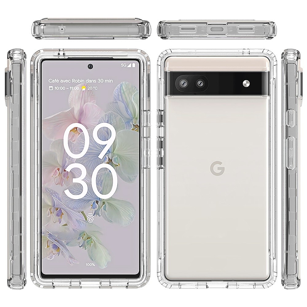 Coque de couverture complète Google Pixel 6a, transparent