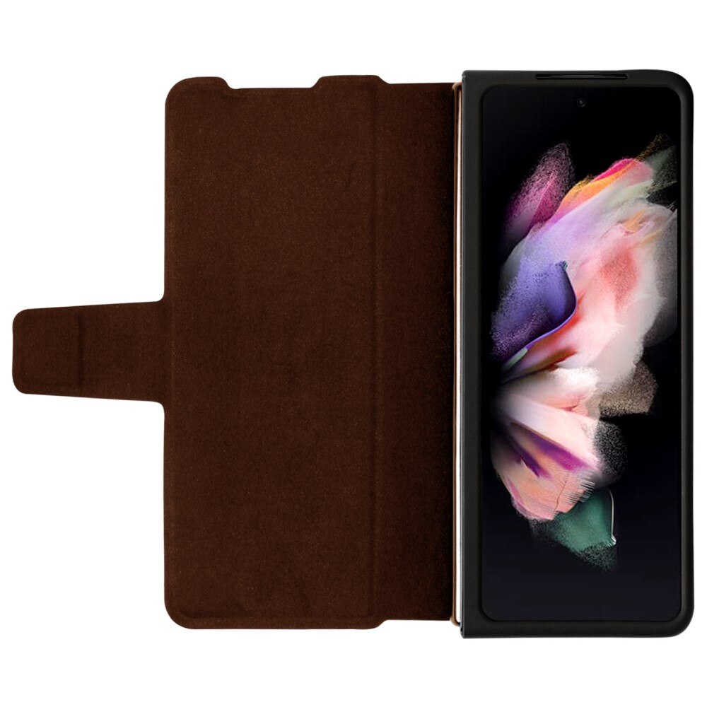 Coque Leather Case with Pen Slot Samsung Galaxy Z Fold 4 Marron