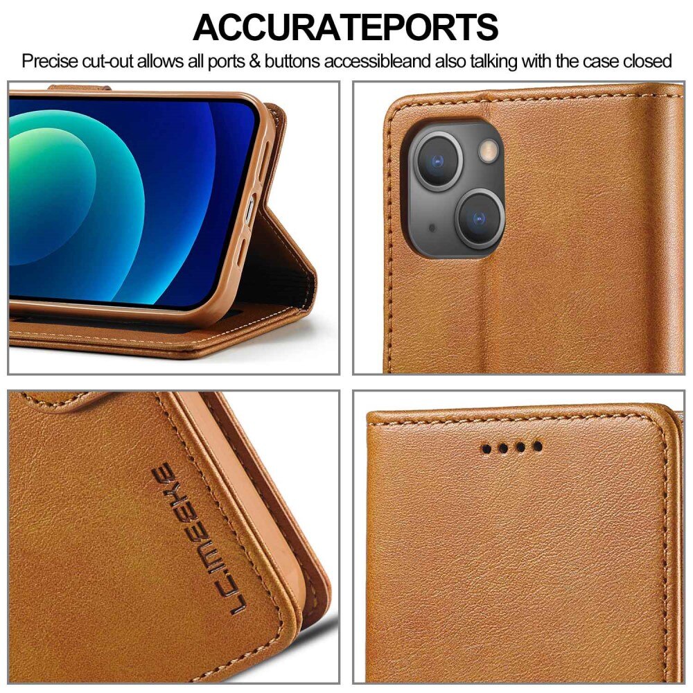 Étui portefeuille iPhone 14 Cognac