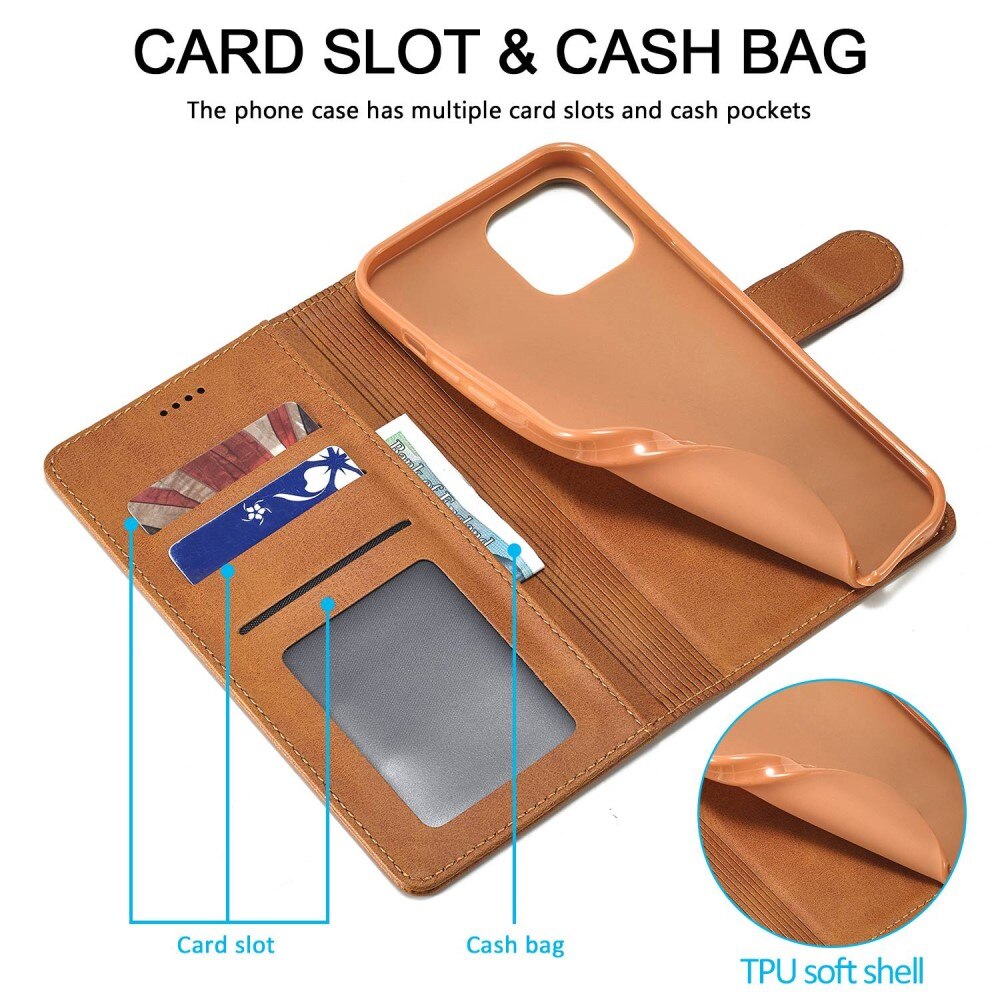 Étui portefeuille iPhone 14 Cognac