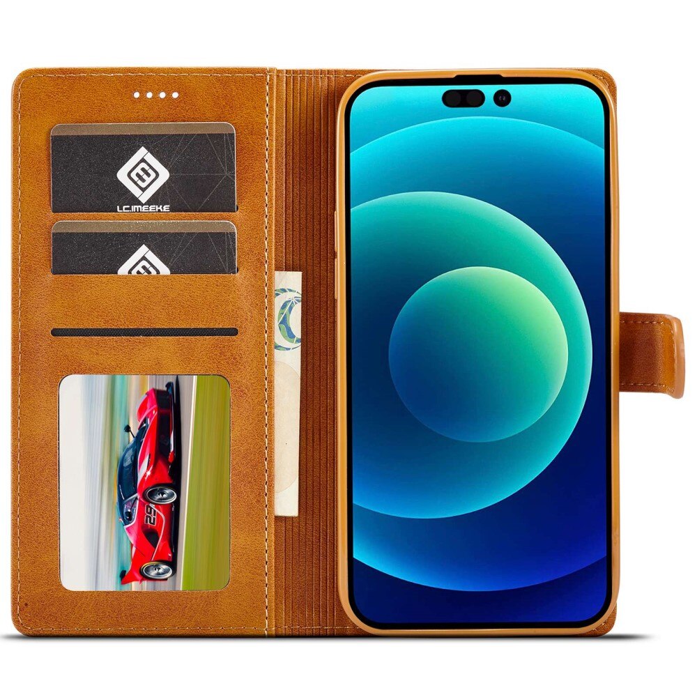 Étui portefeuille iPhone 14 Pro Cognac