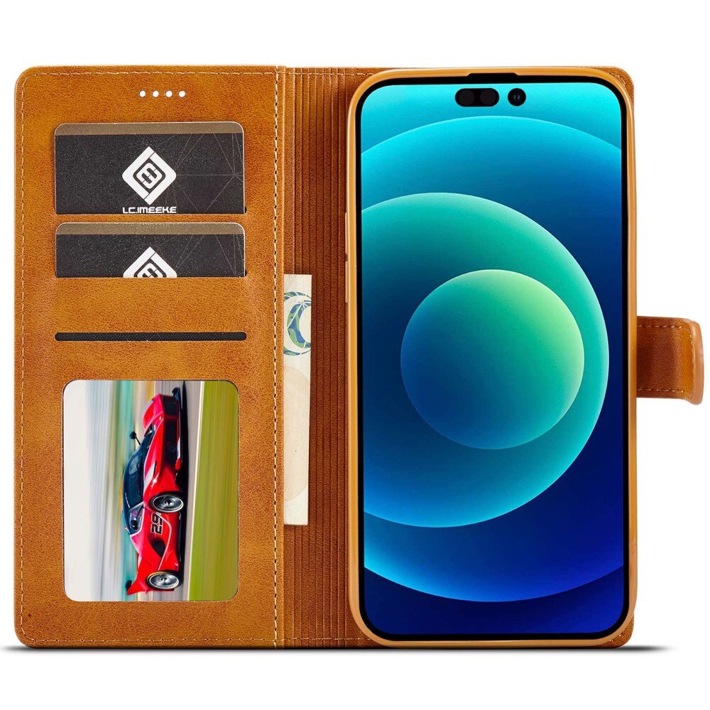 Étui portefeuille iPhone 14 Pro Max Cognac