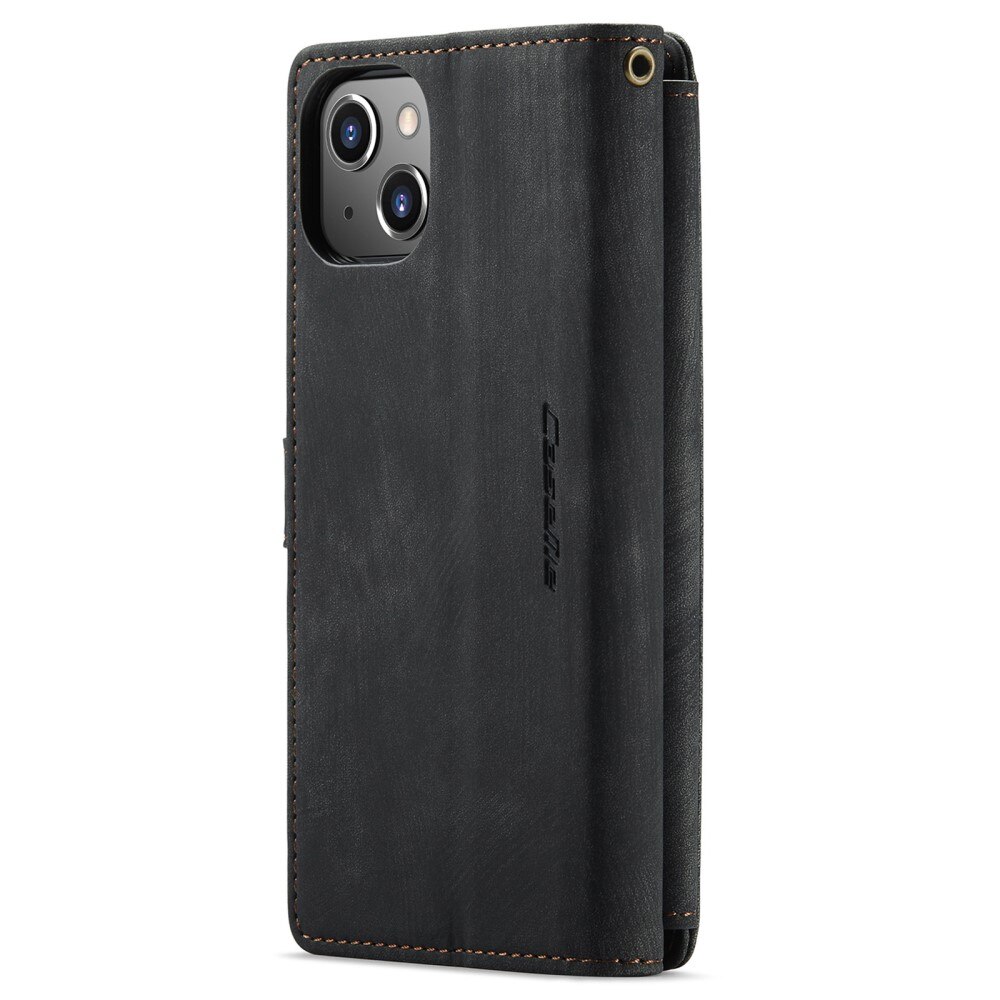 Étui portefeuille à glissière Apple iPhone 14 Plus, Noir