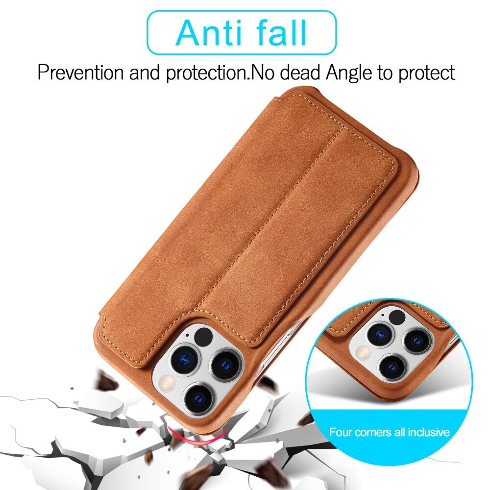 Étui portefeuille mince iPhone 14 Pro Cognac