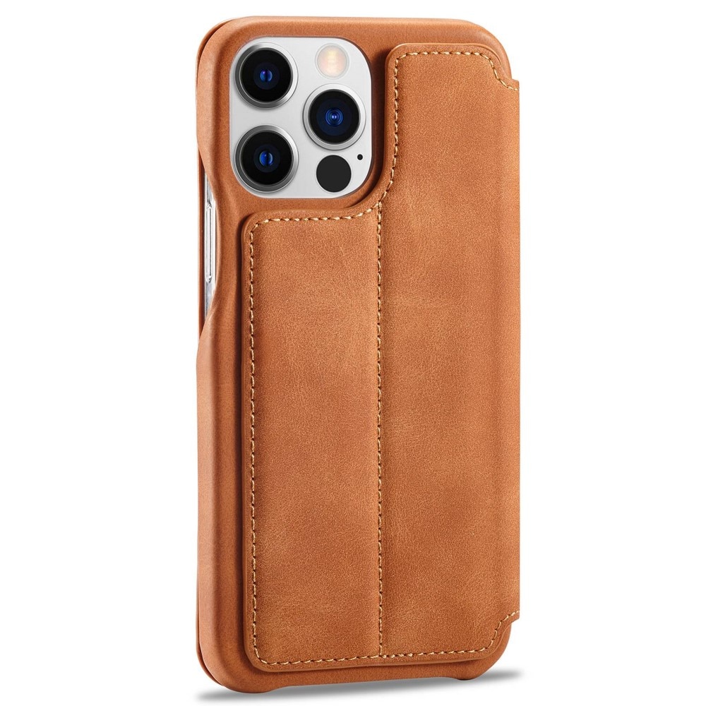 Étui portefeuille mince iPhone 14 Pro Max Cognac