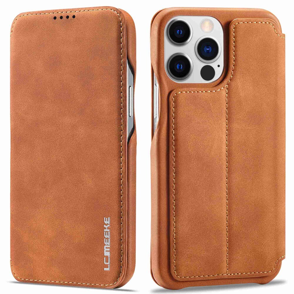 Étui portefeuille mince iPhone 14 Pro Max Cognac