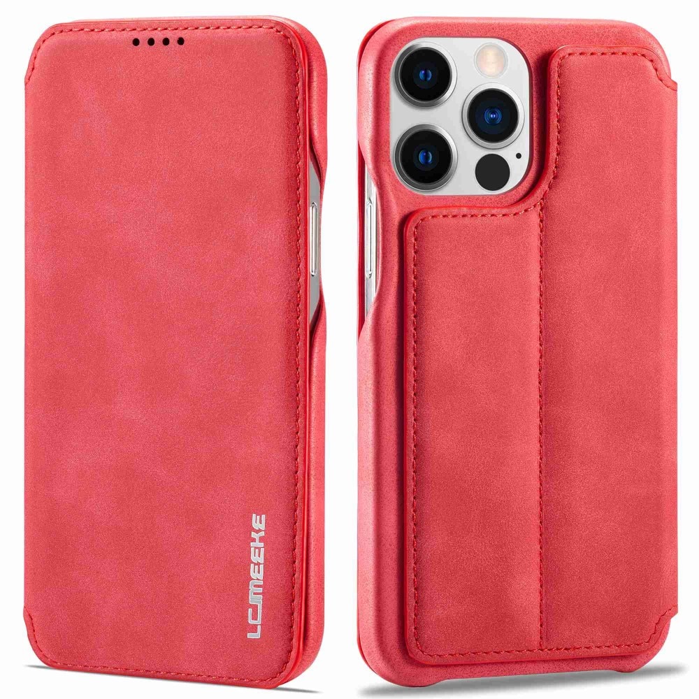 Étui portefeuille mince iPhone 14 Pro Max Rouge