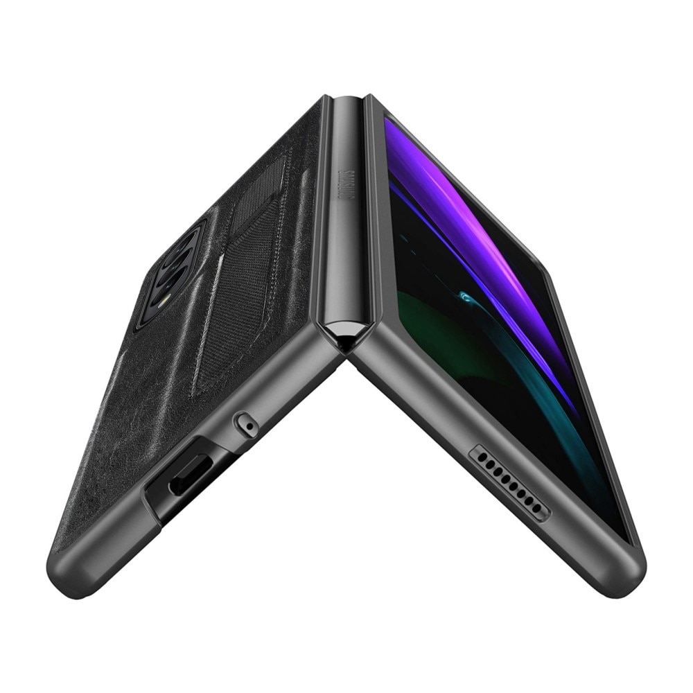 Coque en Cuir avec rangement S-pen Samsung Galaxy Z Fold 4 Noir