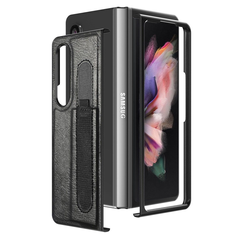 Coque en Cuir avec rangement S-pen Samsung Galaxy Z Fold 4 Noir