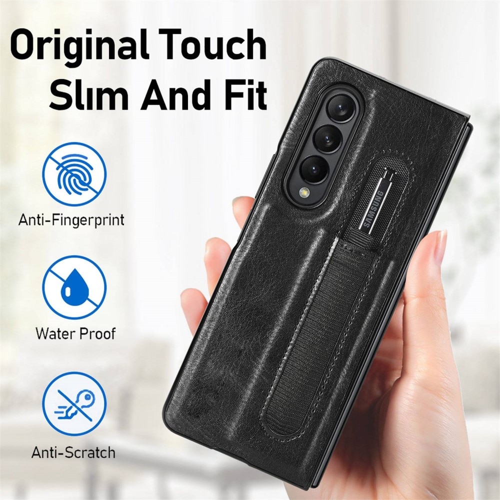 Coque en Cuir avec rangement S-pen Samsung Galaxy Z Fold 4 Noir