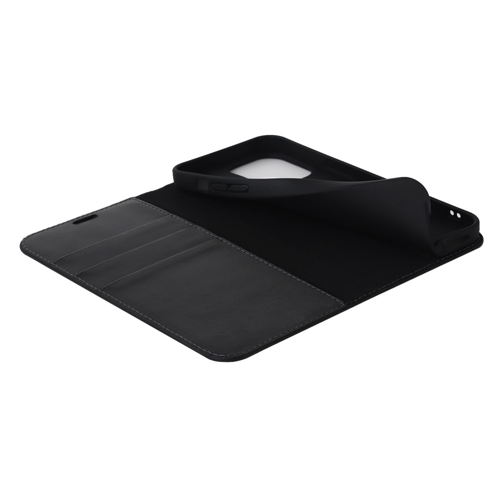 Coque portefeuille en cuir Veritable iPhone 14 Pro Max, Noir