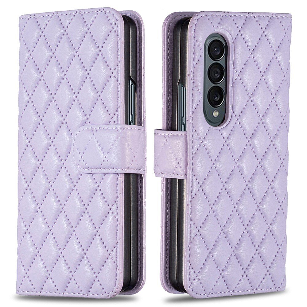 Coque portefeuille matelassé Samsung Galaxy Z Fold 4 Violet