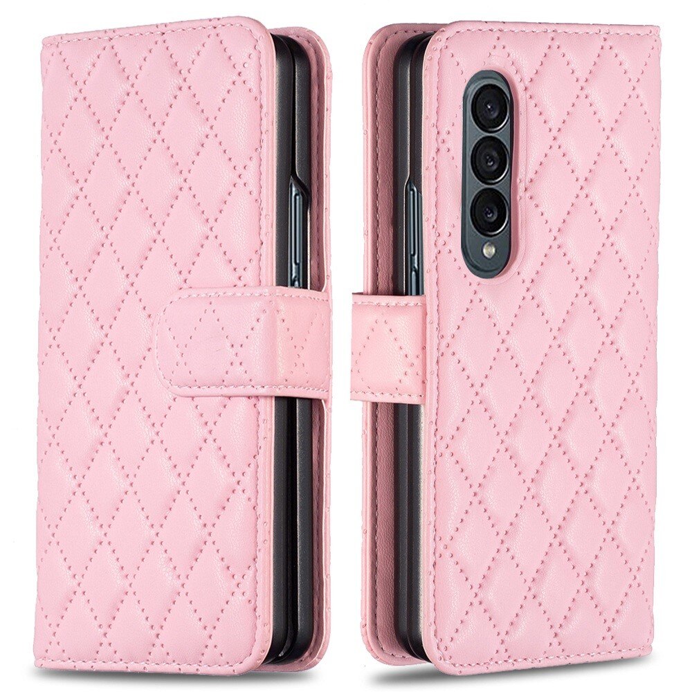 Coque portefeuille matelassé Samsung Galaxy Z Fold 4 Rose