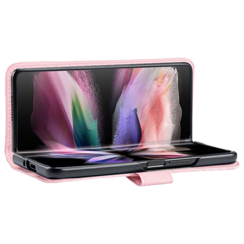 Coque portefeuille matelassé Samsung Galaxy Z Fold 4 Rose