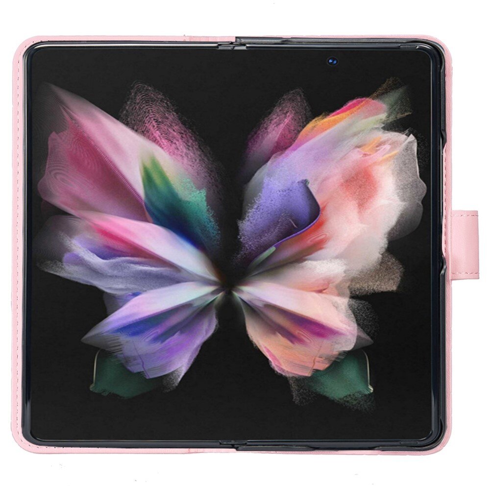 Coque portefeuille matelassé Samsung Galaxy Z Fold 4 Rose