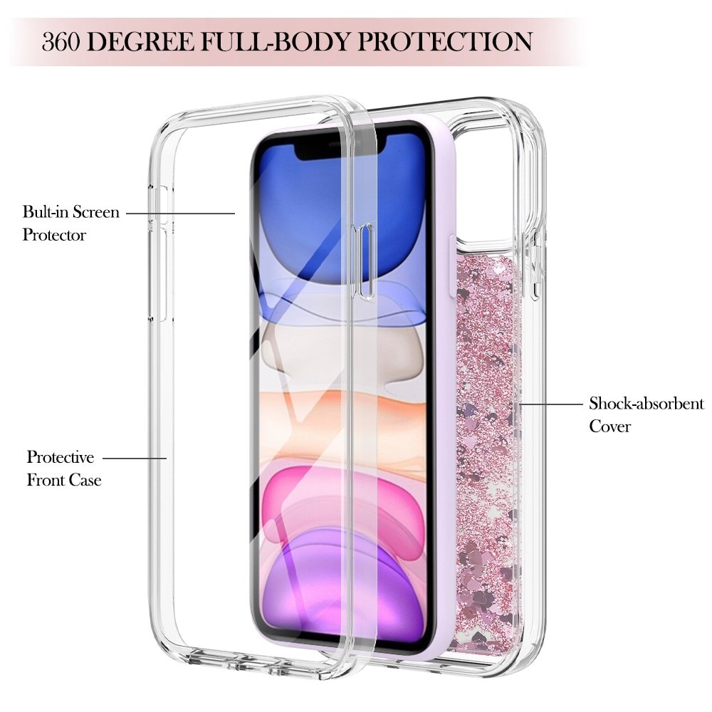 Coque Full Protection Glitter Powder TPU iPhone 11 rose