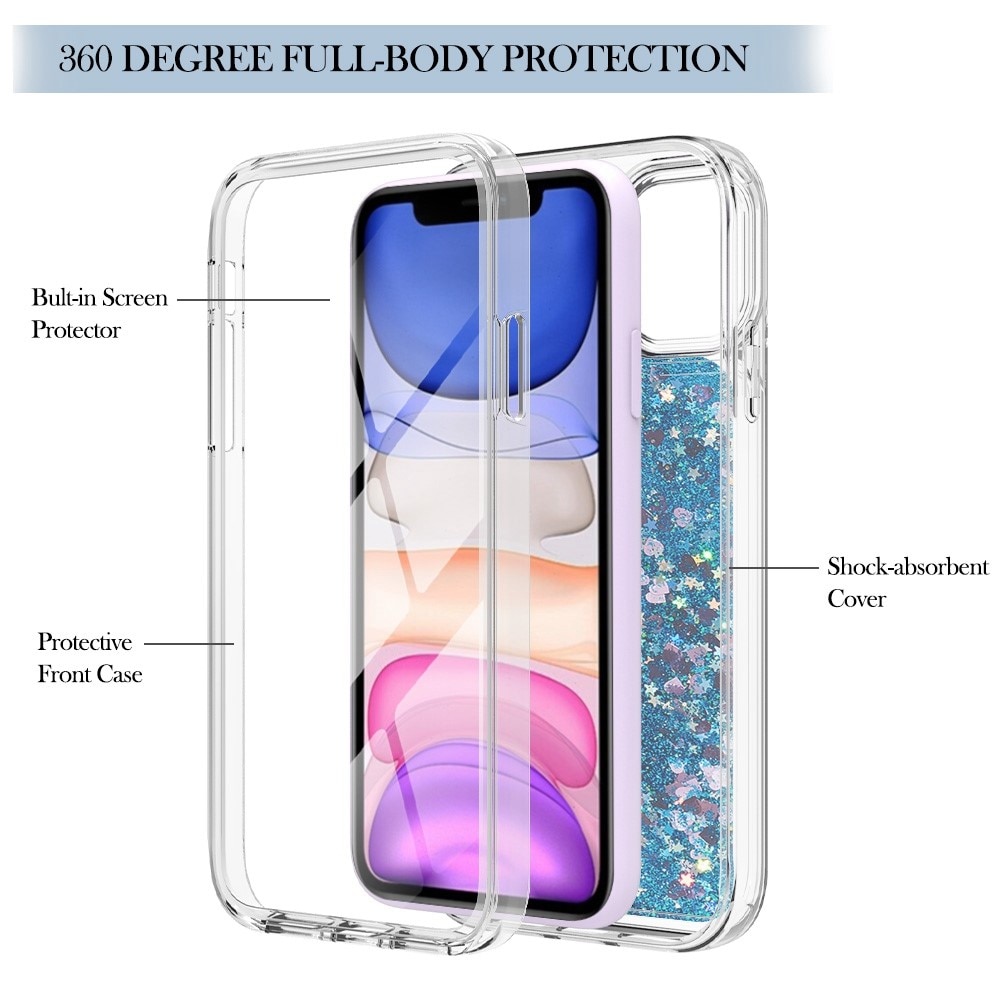Coque Full Protection Glitter Powder TPU iPhone 11 Bleu