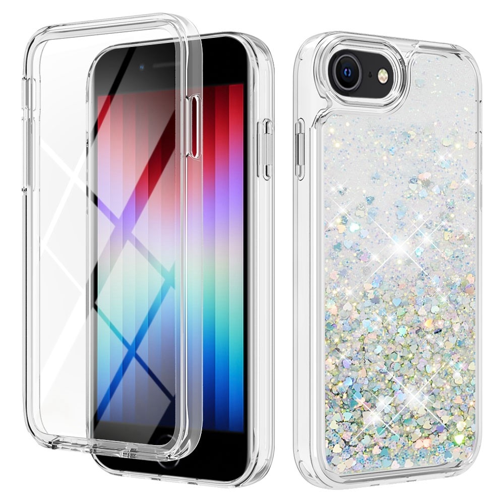 Coque Full Protection Glitter Powder TPU iPhone 7/8/SE argent