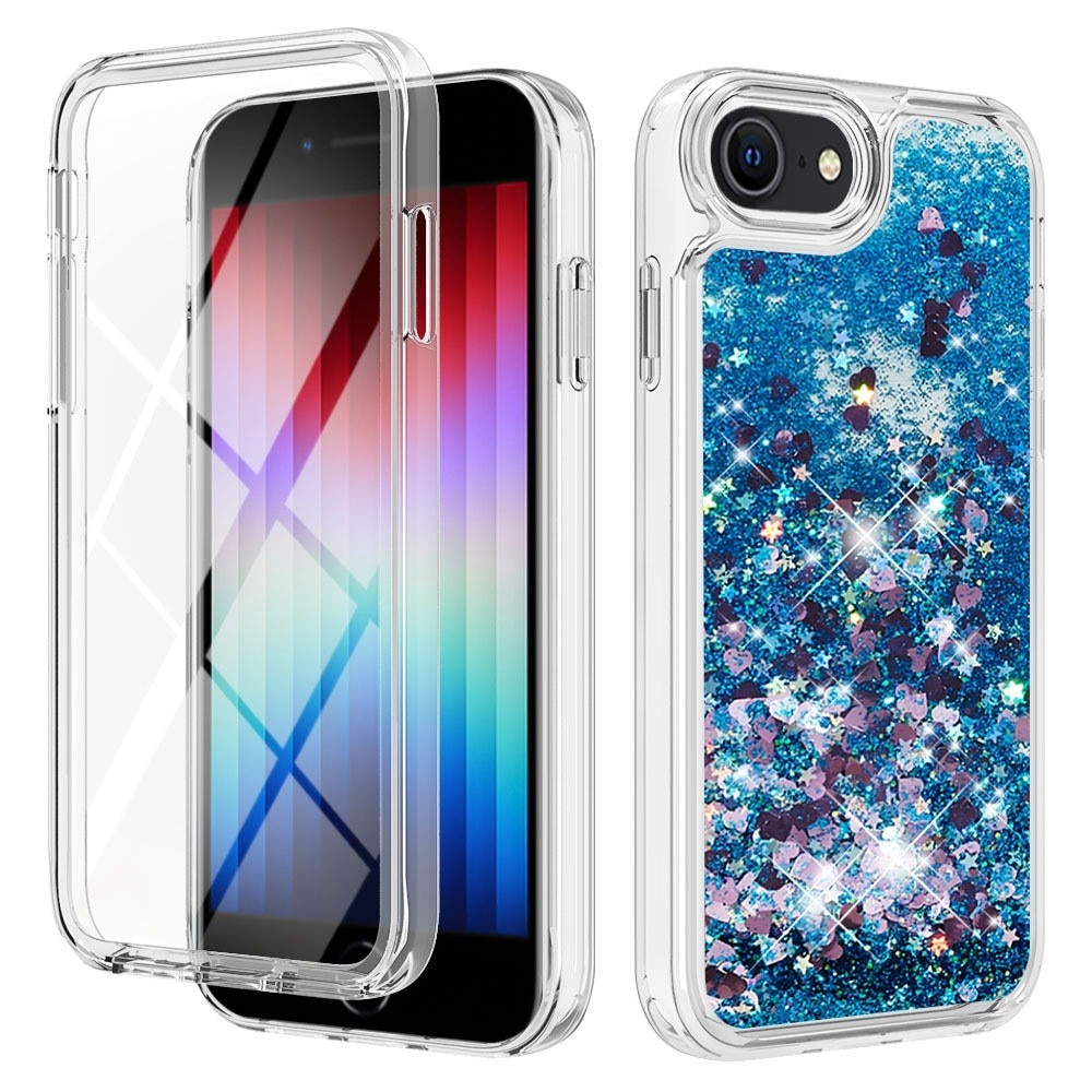 Coque Full Protection Glitter Powder TPU iPhone 7/8/SE bleu