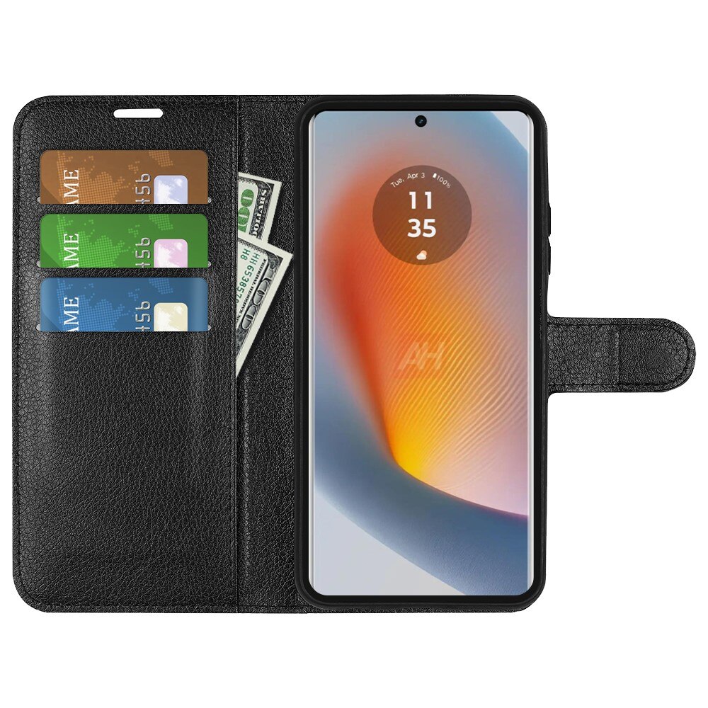 Coque portefeuille Motorola Edge 50 Fusion, Noir