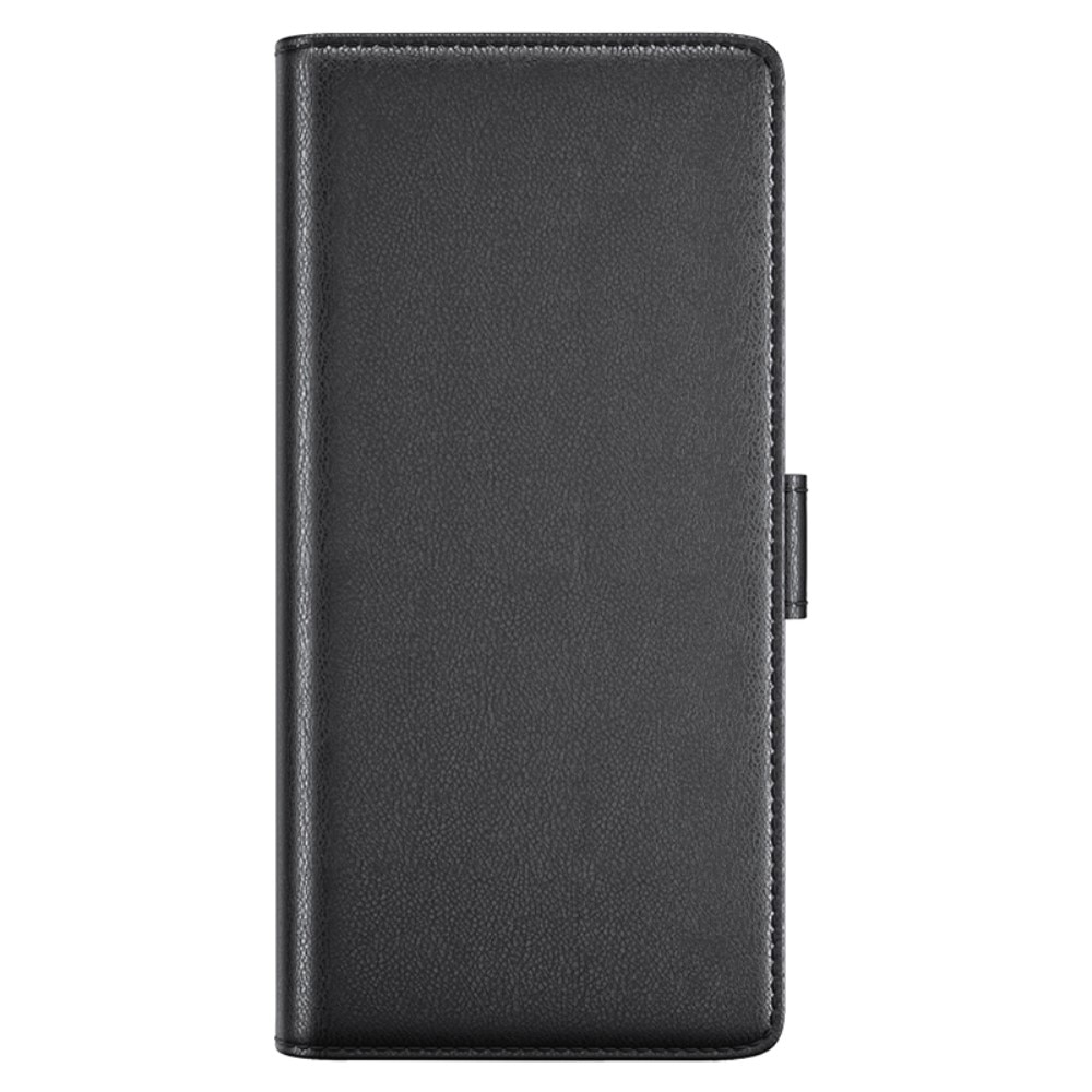 Étui en cuir veritable Motorola Edge 50 Fusion, Noir