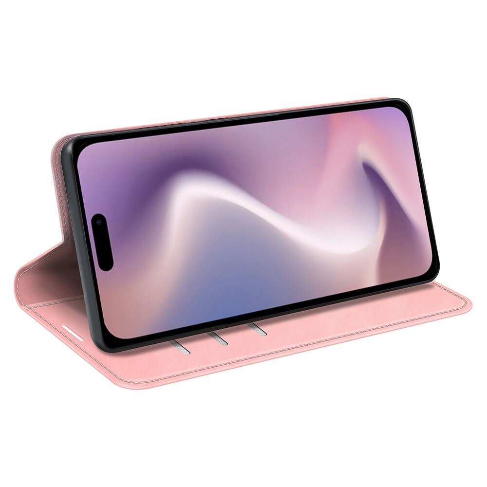 Coque portefeuille mince iPhone 16, Rose