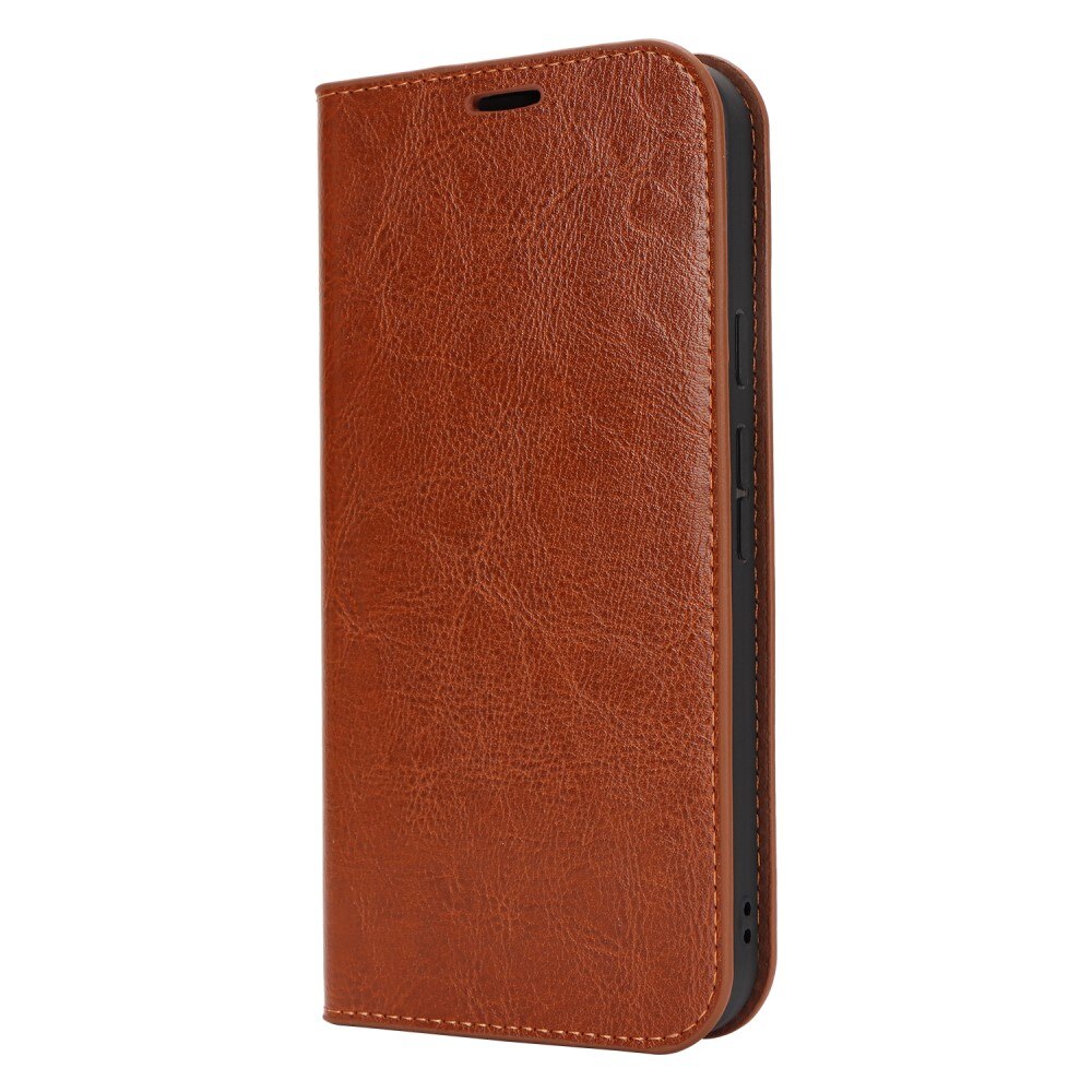 Coque portefeuille en cuir Veritable Google Pixel 9, Marron