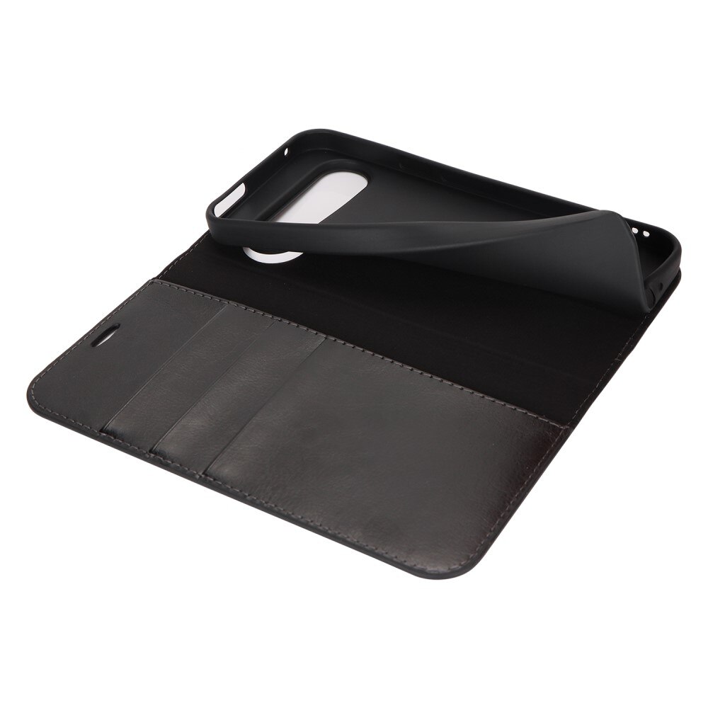 Coque portefeuille en cuir Veritable Google Pixel 9, Noir