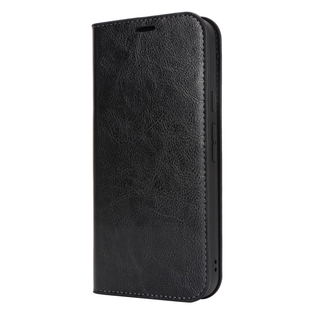 Coque portefeuille en cuir Veritable Google Pixel 9, Noir