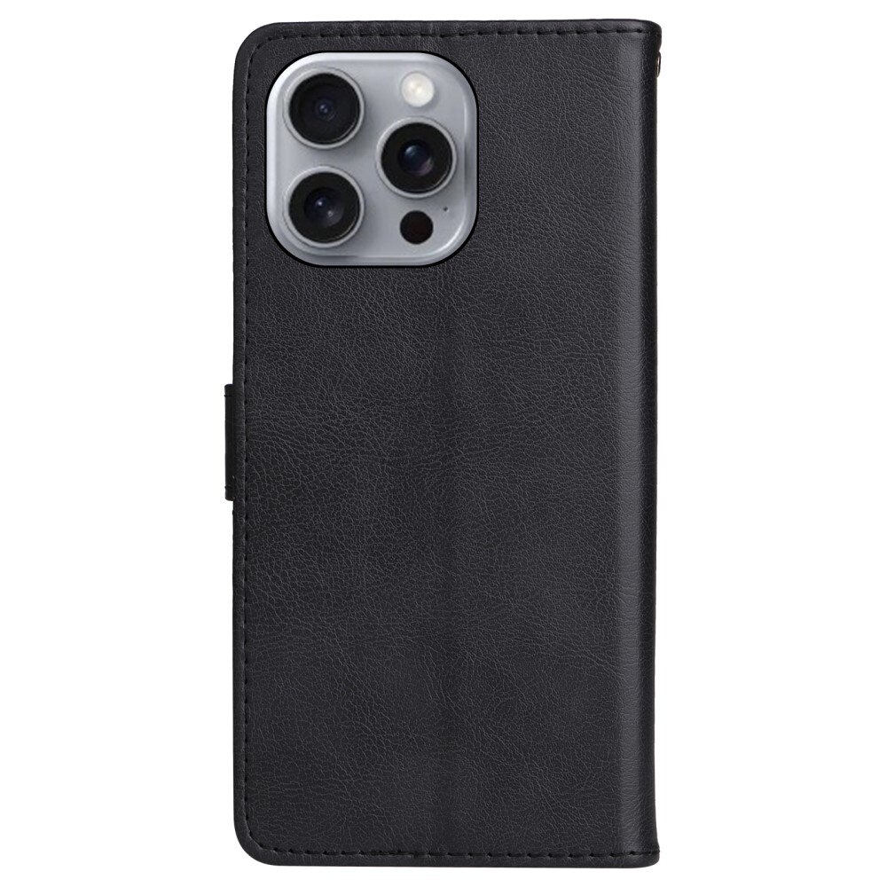 Étui portefeuille iPhone 16 Pro Max, noir