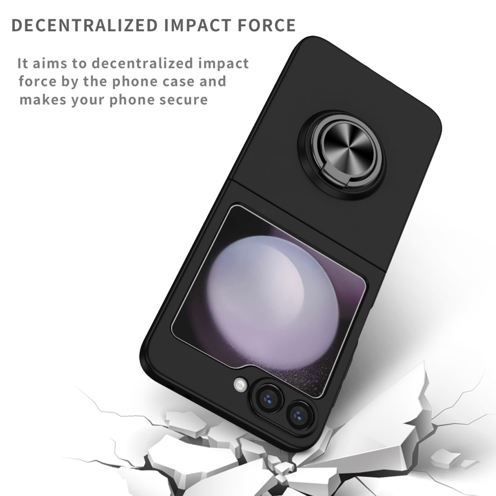 Coque magnétique avec porte-bague Samsung Galaxy Z Flip 6, noir