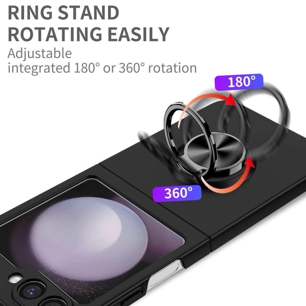 Coque magnétique avec porte-bague Samsung Galaxy Z Flip 6, noir