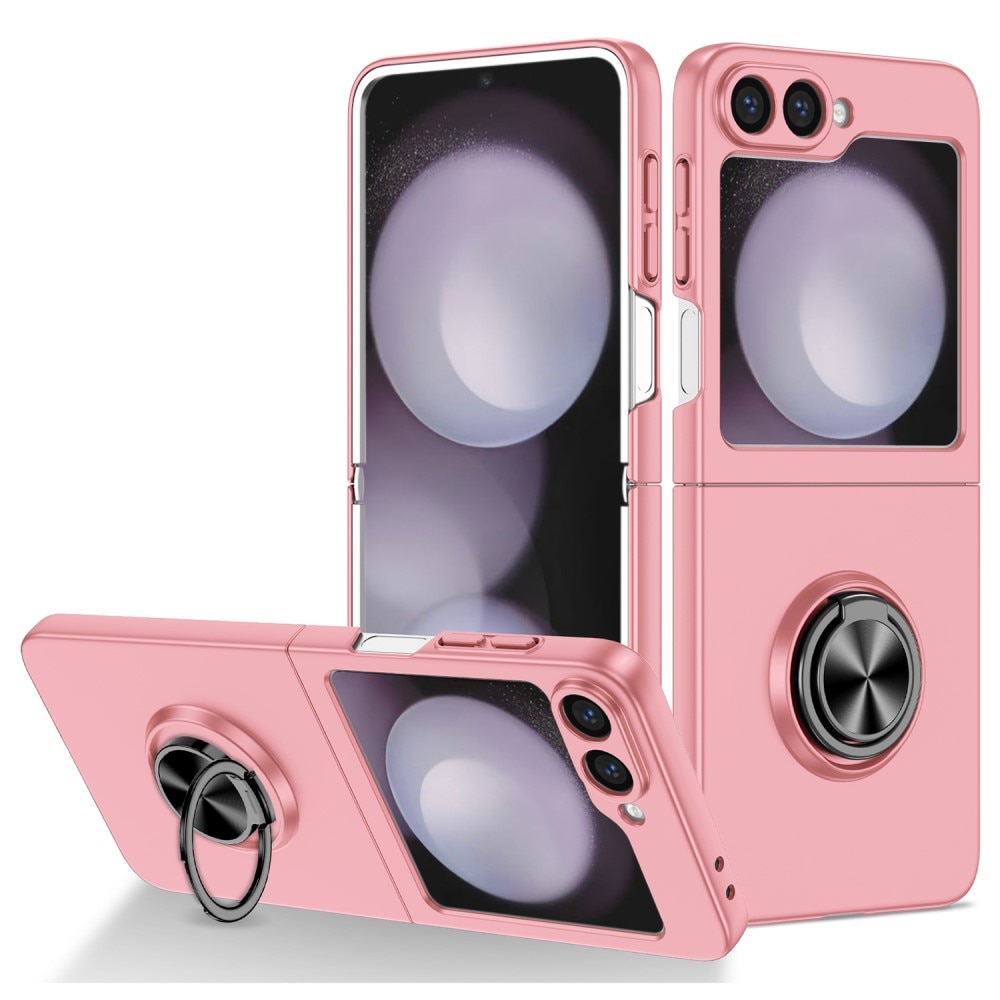 Coque magnétique avec porte-bague Samsung Galaxy Z Flip 6, rose