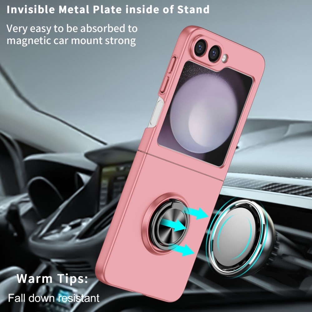 Coque magnétique avec porte-bague Samsung Galaxy Z Flip 6, rose